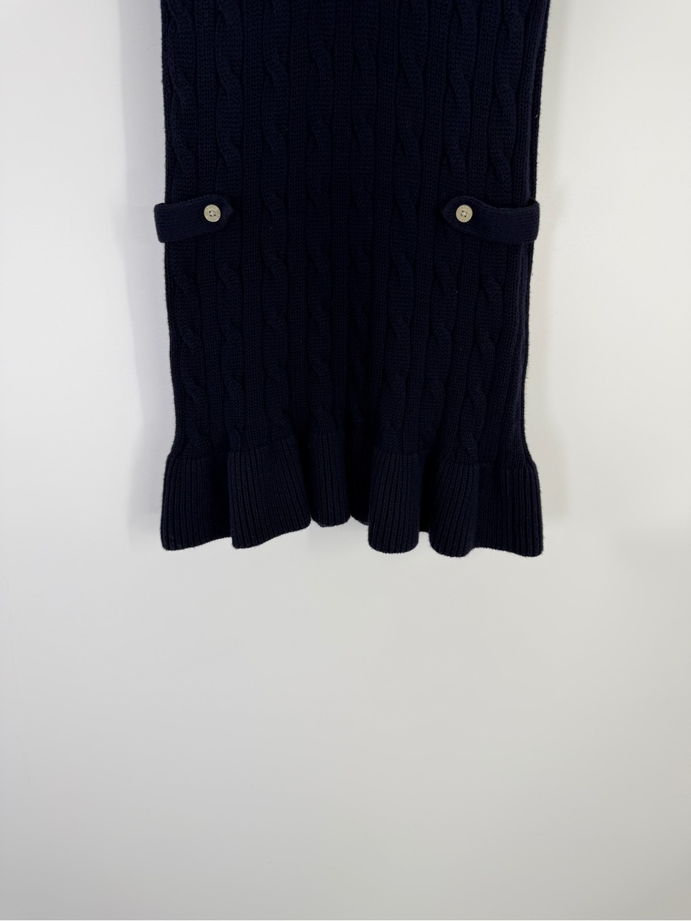 Ralph Lauren Girls Navy Cable Knit Short Sleeve Sweater Dress Medium - Picture 3 of 4